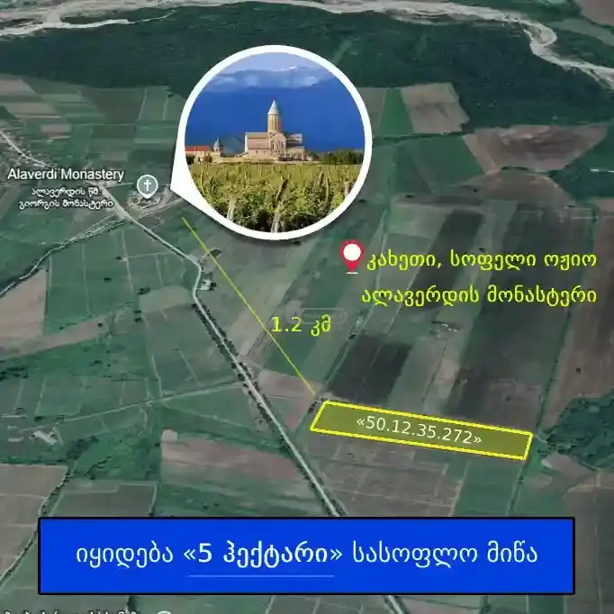 Земельный участок рядом с монастырем Алаверди